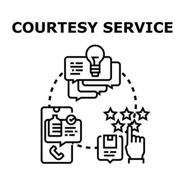 Courtesy service concept delivering customer support solution Stock Illustration