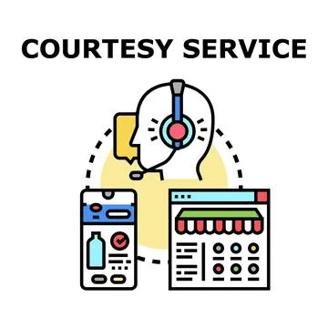 Courtesy service concept vector providing customer support Stock Illustration