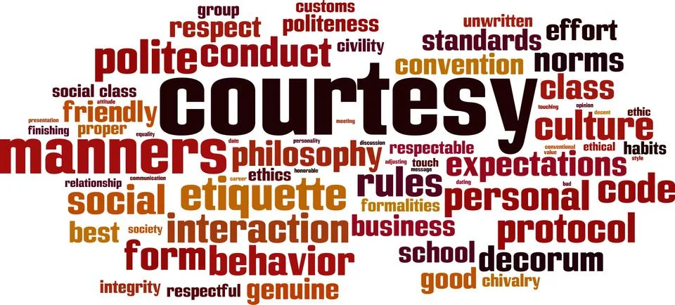 Courtesy word cloud 스톡 일러스트
