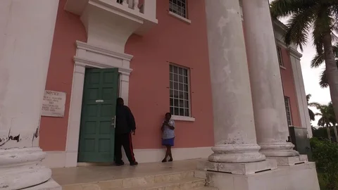 Courthouse and Judicial Building in Freeport, Grand Bahama Bahamas Stock Footage 99378987