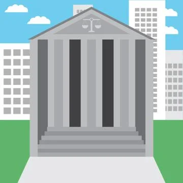 Courthouse building in the city Stock Illustration