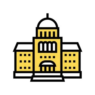 Courthouse building color icon vector illustration Ilustración de archivo