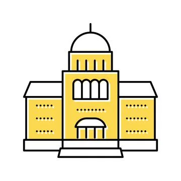 Courthouse building color icon vector illustration Ilustración de archivo