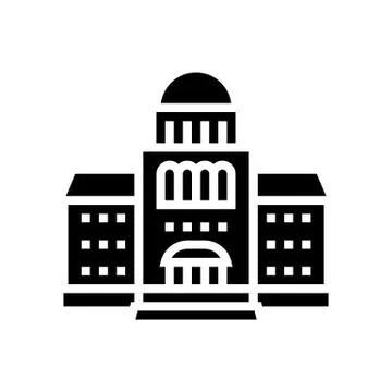Courthouse building glyph icon vector illustration Ilustración de archivo
