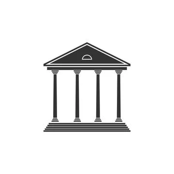 Courthouse building icon isolated. Building bank or museum. Flat design. Vector Ilustración de archivo