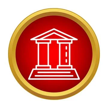 Courthouse building icon representing justice and law Stock Illustration