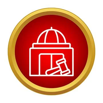 Courthouse building icon representing justice and law concept Stock Illustration