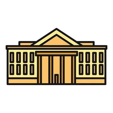 Courthouse building icon representing law and justice system Ilustração Stock