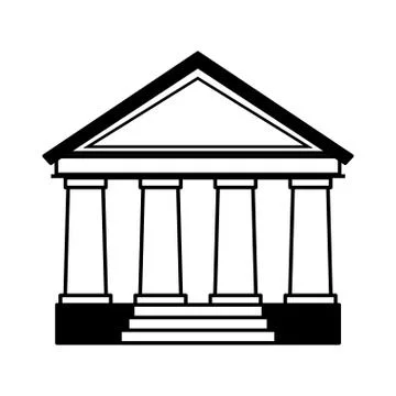 Courthouse building isolated icon Ilustración de archivo