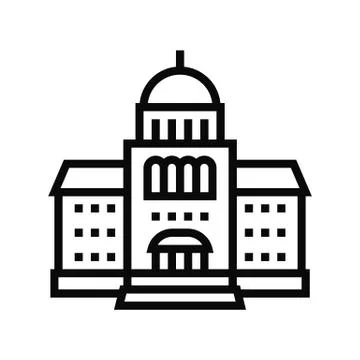Courthouse building line icon vector illustration Ilustración de archivo