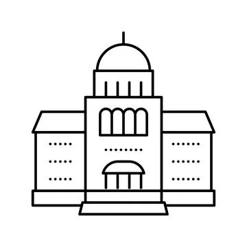 Courthouse building line icon vector illustration Ilustración de archivo