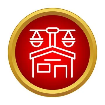 Courthouse building representing justice and legal system Stock Illustration