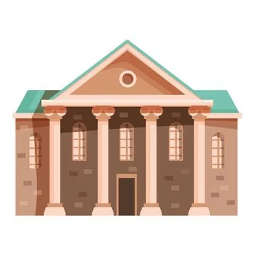 Courthouse building showcasing neoclassical architecture with columns and a g Ilustración de archivo