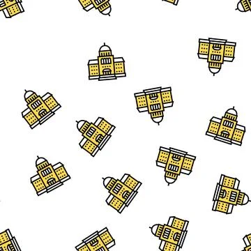 Courthouse building vector seamless pattern Ilustración de archivo