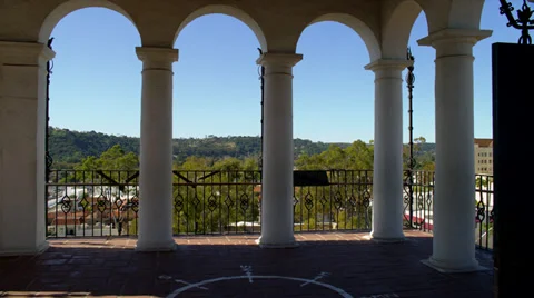 Courthouse Columns in Santa Barbara, CA Stock Footage 35208133
