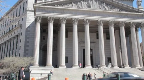 Courthouse in Downtown Manhattan Stock Footage 54867653