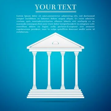 Courthouse flat icon on blue background. Vector Illustration Ilustración de archivo