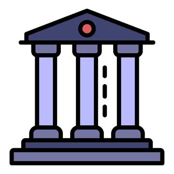 Courthouse icon color outline vector Ilustración de archivo