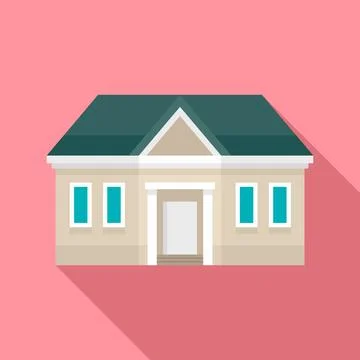 Courthouse icon, flat style Stock Illustration