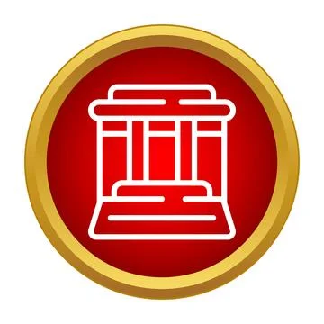 Courthouse icon representing justice and government architecture Stock Illustration