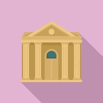 Courthouse institution icon, flat style Stock Illustration