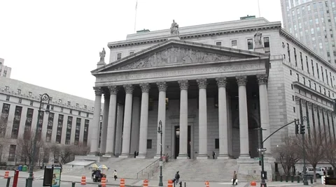 Courthouse in Lower Manhattan Stock Footage 54867619