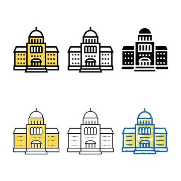 Courthouse multistyle building color icon vector Stock Illustration