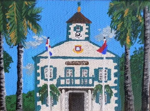 Courthouse in Philipsburg Stock Illustration