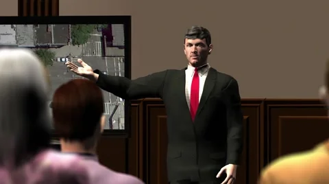 Courtroom Attorney Using Technology to Present Case to Jury 스톡 동영상 49308901