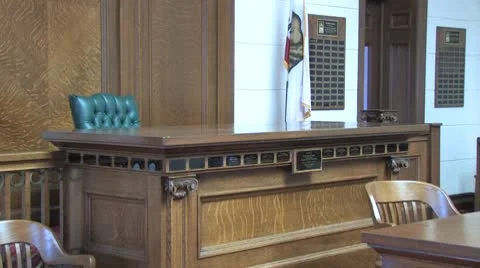Courtroom the bench3 Stock Footage 8907671