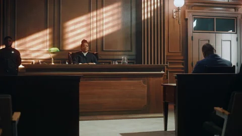 Courtroom Hearing Stock Footage 158894693