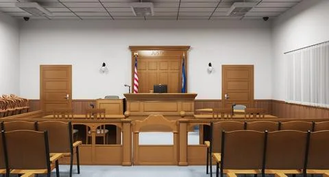 Courtroom Interior 3D Model