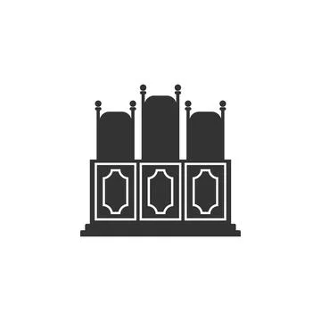 Court's room with table icon isolated. Chairs icon. Flat design. Vector Stock Illustration