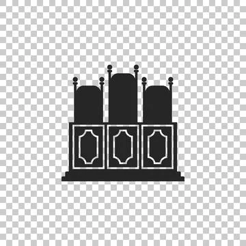 Court's room with table icon isolated on transparent background. Chairs icon Stock Illustration