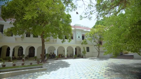 Courtyard with Arched Veranda Stock Footage 314147340