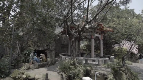 Courtyard of an Asian temple Stock Footage 85809722