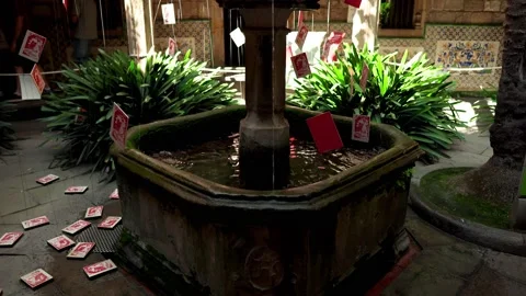 Courtyard in Barcelona's Gothic Quarter Stock Footage 172074602