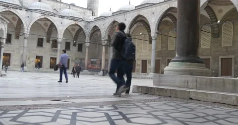 Courtyard of Blue Mosque 4K Video stock 49096693