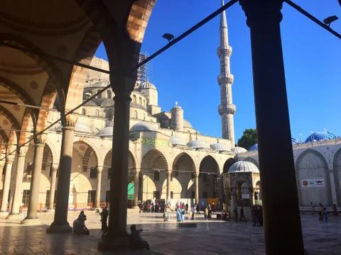 Courtyard of The Blue Mosque. Stock Photos