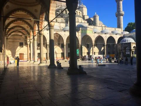 Courtyard of The Blue Mosque. Stock Photos