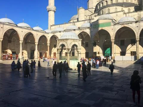 Courtyard of The Blue Mosque. Stock Photos