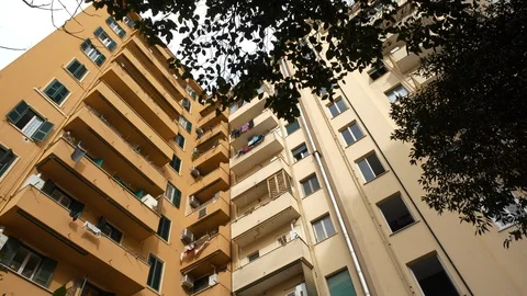 Courtyard building Stock Footage 127181192