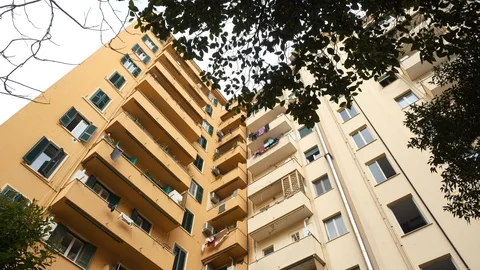 Courtyard building Stock Footage 127181887