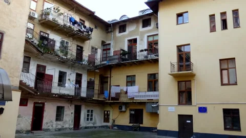 Courtyard in the city Stock Footage 205081153