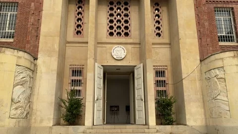 Courtyard of the former US Embassy in Tehran, Iran Stock Footage 267013061
