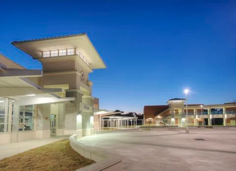 Courtyard at High School Stock Photos
