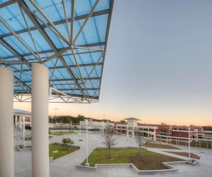 Courtyard at High School Stock Photos