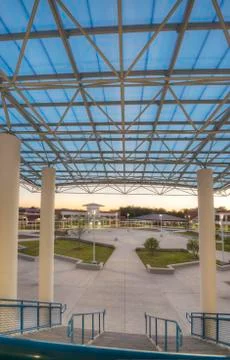 Courtyard at High School Stock Photos