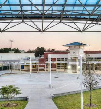 Courtyard at High School Stock Photos