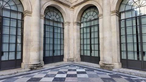 Courtyard inside the General Archive of the Indies, Seville Video stock 296350251